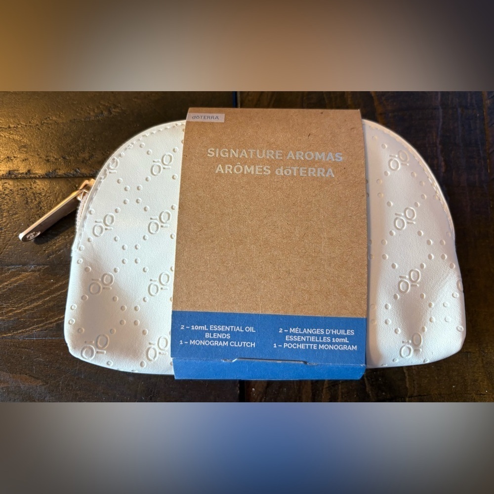 doTERRA Cream Monogram Cosmetic Bag